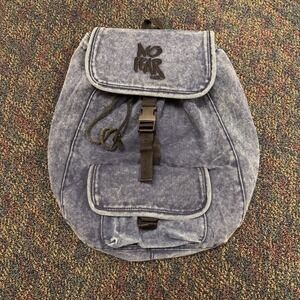 Vintage No Fear Denim Large Backpack 1990's Skater Punk Grunge 100% Cotton